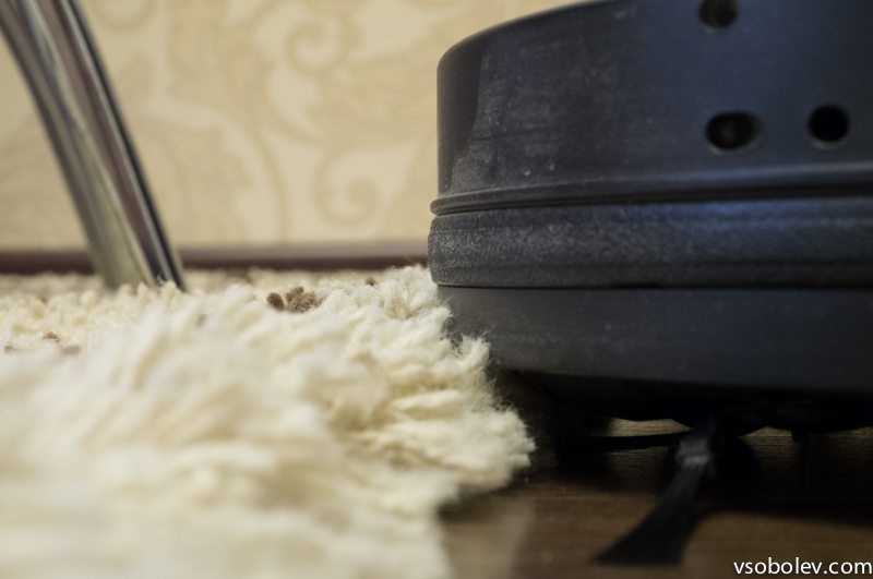 Он залезает на такой ковер и тоже по нему передвигается, но с большим трудом