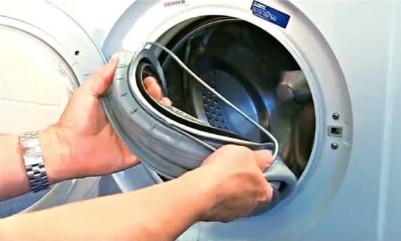 Снятие манжеты дверцы стиральной машины