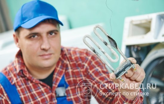 Отказ нагревательного элемента - распространенная неисправность в АСМ Samsung