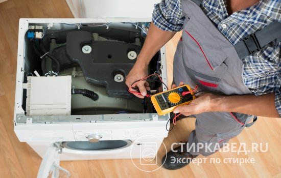 С помощью мультиметра можно проверить работоспособность многих деталей стиральной машины