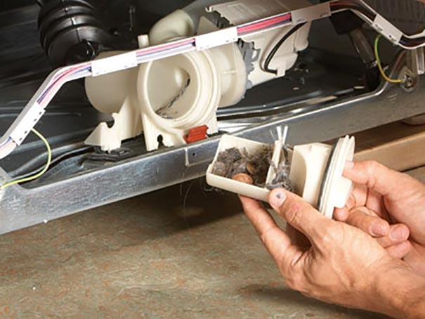 Очистка сливного фильтра перед насосом стиральной машины