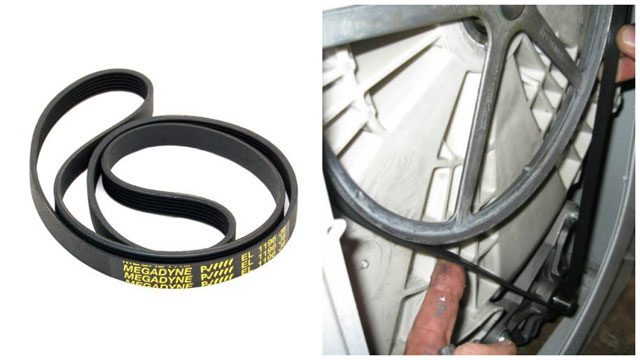 Неисправность приводного ремня мотора в стиральной машине