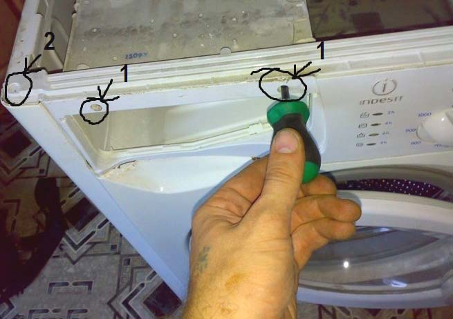 Снятие передней панели стиральной машины