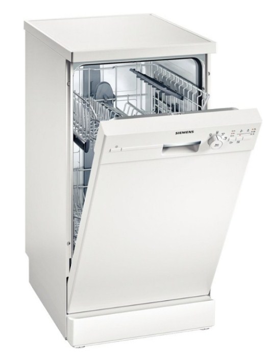 Тонкая посудомоечная машина Siemens SR 24E202 с мягким освещением и механической передней панелью