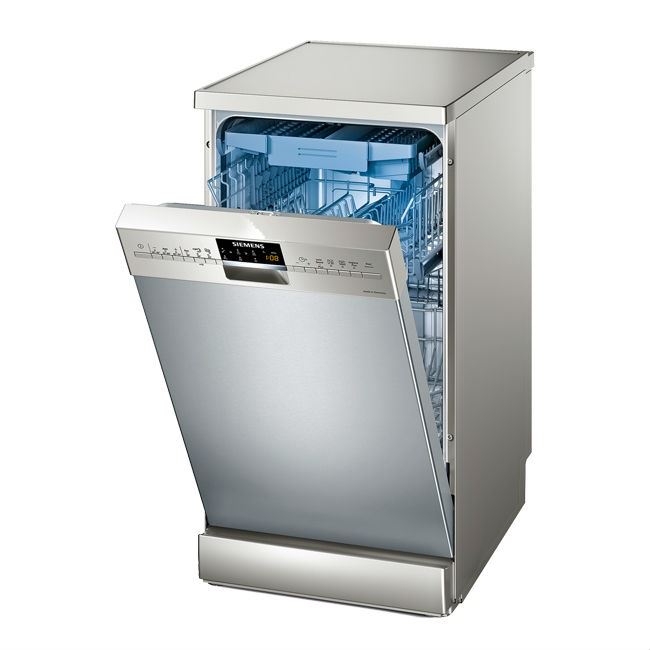 Отдельностоящая посудомоечная машина Siemens SR 26T897 с аксессуарами нежно-синего цвета