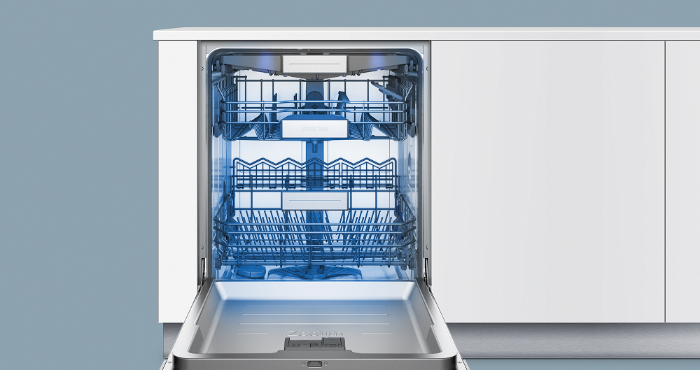Посудомоечная машина Siemens полностью открытая модель SN 678X50 TR с синей подсветкой