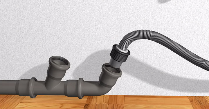 подключение сливного шланга от посудомоечной машины к сливу