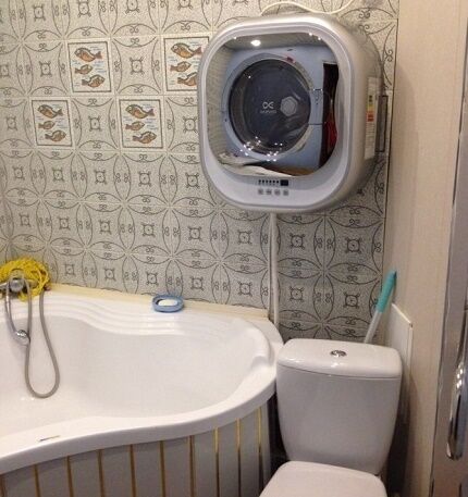 Расположение мини стиральной машины над сантехникой Установка машинки на сантехнику