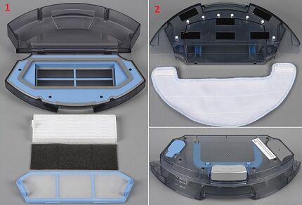 Кассеты для сбора воды и пыли в роботе-пылесосе Polaris Контейнер для пыли и контейнер для воды