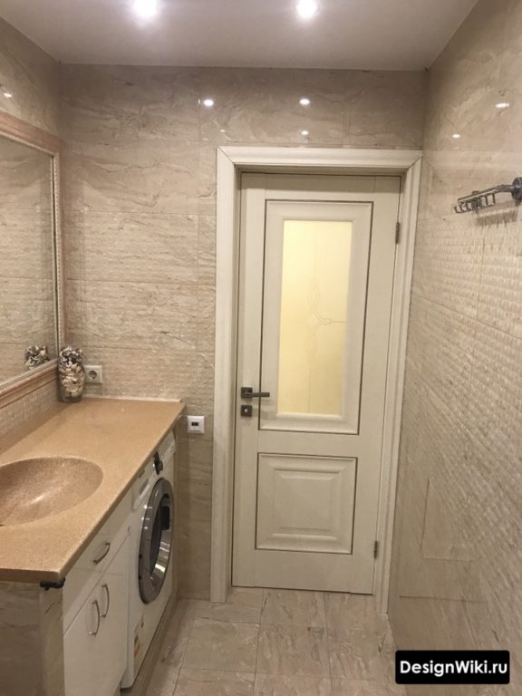 Чугунная столешница с раковиной над стиральной машиной