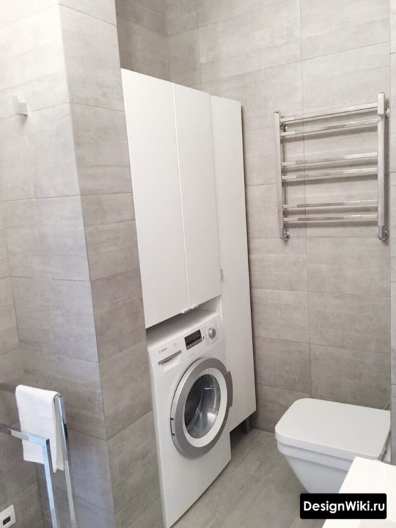 Ниша для гардероба и стиральной машины в ванной