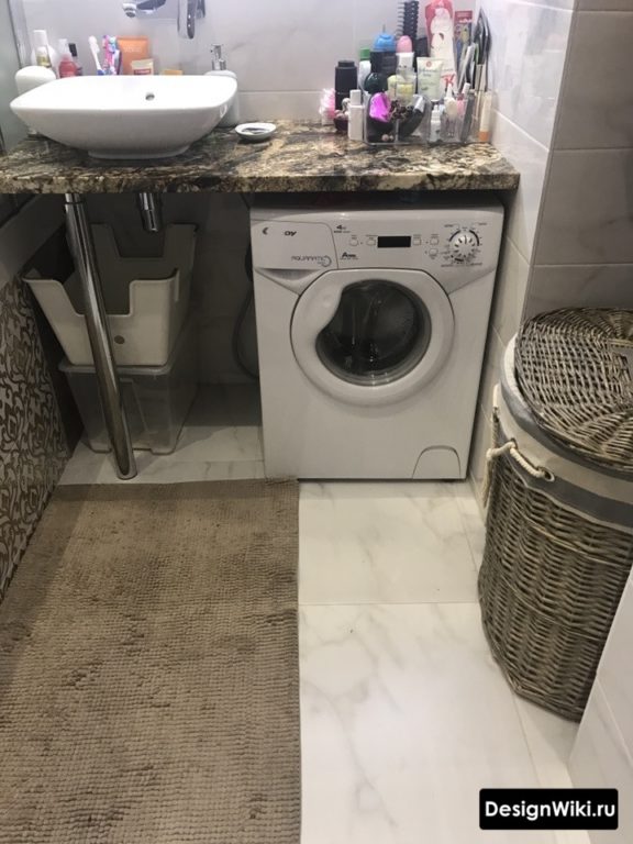 Столешница с раковиной над стиральной машиной