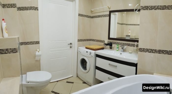 Санузел эконом-класса со стиральной машиной