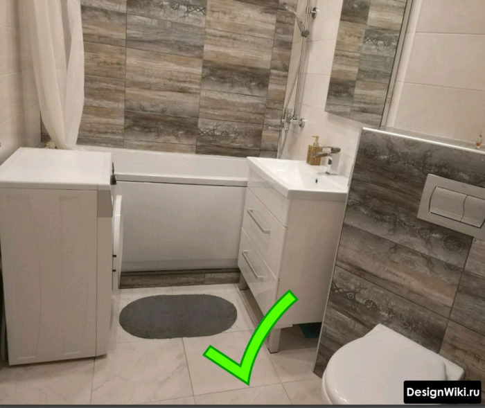 Санузел эконом класса совмещенный с туалетом