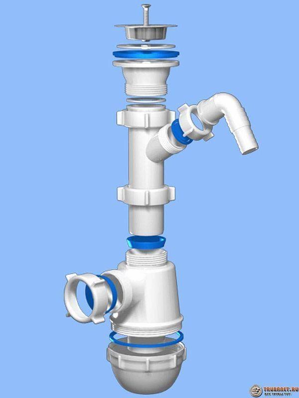 сифон с отводом для установки слива Фото: сифон с отводом для установки слива