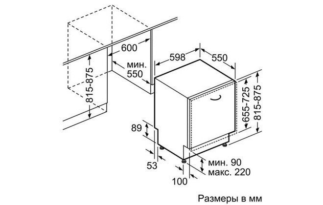 Размеры Bosch SMV44KX00R
