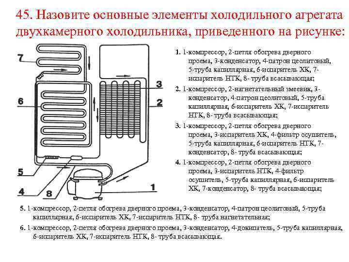 Схема работы двухкамерного холодильника с одним компрессором атлант