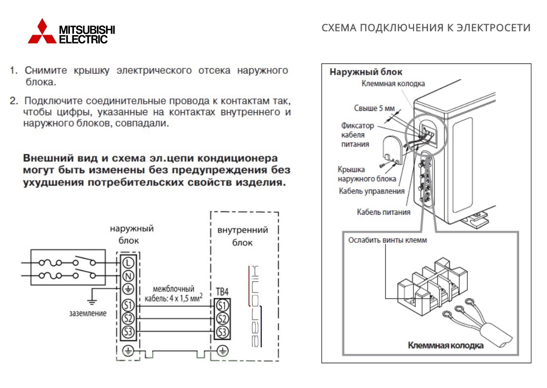 Наружный блок кондиционера схема