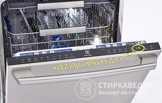 Комбинация кодов неисправностей i10 в посудомоечной машине Electrolux