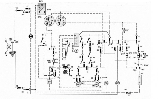 Схема стиральной машины Ардо